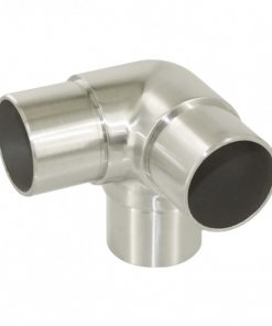 304.426.0204, Buisverbinder hoek 90 GR + 1 uitgang 90 GR voor buis 42,4x2,6, satin K320