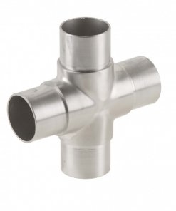 304.426.0210, Buisverbinder + voor buis 42,4x2,6, satin K320