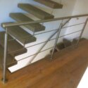 1295-RVS balustrade met knieregels 1 mtr hoog